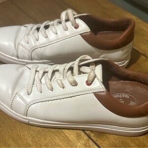 Brooks Brothers White and Tan Sneakers
